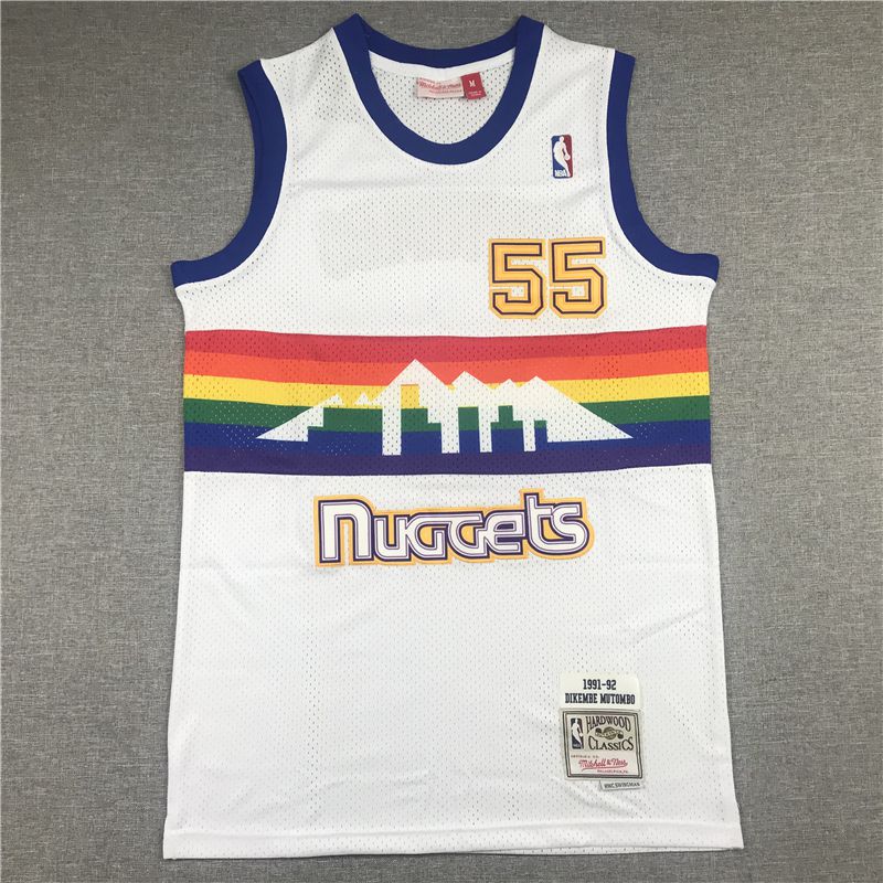 Men Denver Nuggets 55 Mutombo White Best mesh 2021 NBA Jersey